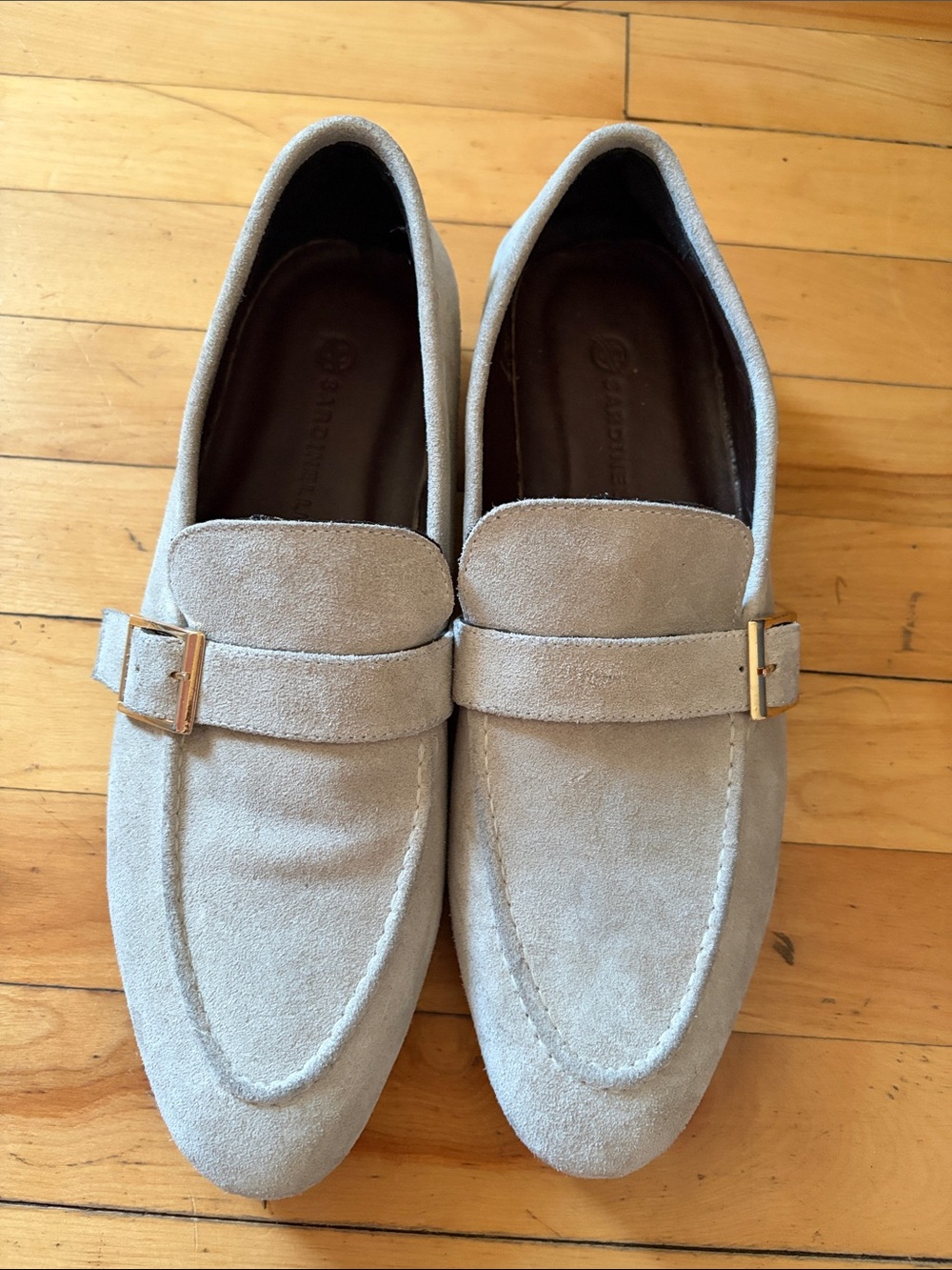 Sardinelli Salerno Beige Suede Buckle Loafers size 43